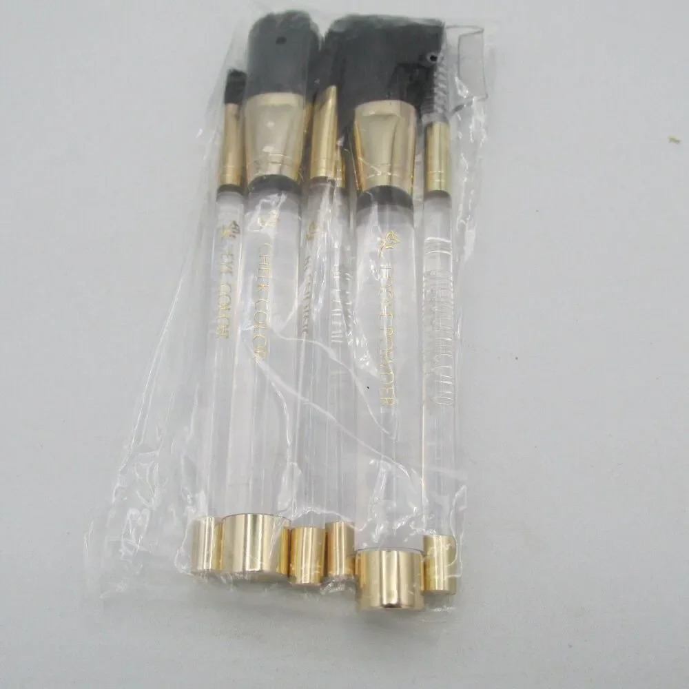 Mary Kay Travel Makeup 6 Piece Brushes Vintage Y2K NOS Lucite Handles Goldtone